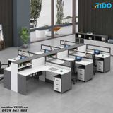  BÀN NHÂN VIÊN CÓ PHÂN VÙNG BẰNG GỖ HIỆN ĐẠI TIDO-ZYCG-19 