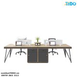  BÀN VĂN PHÒNG PHÂN VÙNG 4 CHỖ KÈM TỦ TIDO-ZYCG-22 