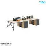  BÀN VĂN PHÒNG PHÂN VÙNG 4 CHỖ KÈM TỦ TIDO-ZYCG-22 