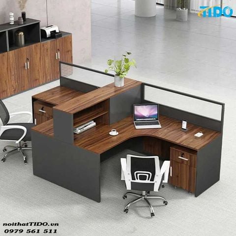  Bàn Nhân Viên Cụm 2 Có Vách Ngăn Hiện Đại TIDO-ZYCG-33 