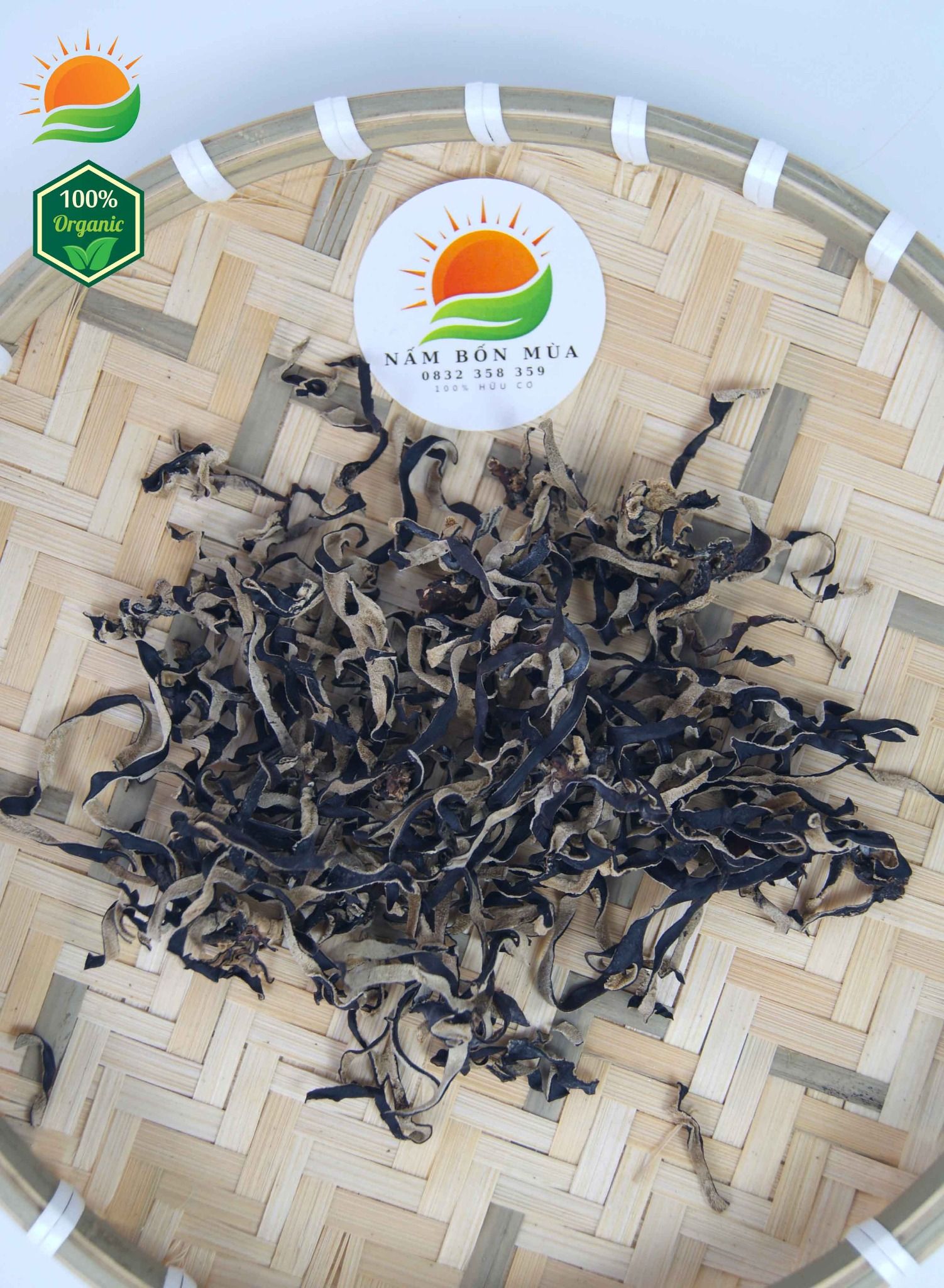 Nấm Mèo Đen Hữu Cơ - Thái Sợi