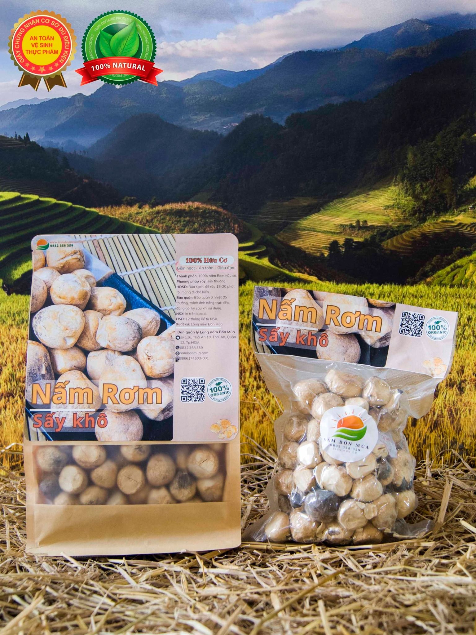 Nấm Rơm Sấy Khô - 100% Hữu Cơ