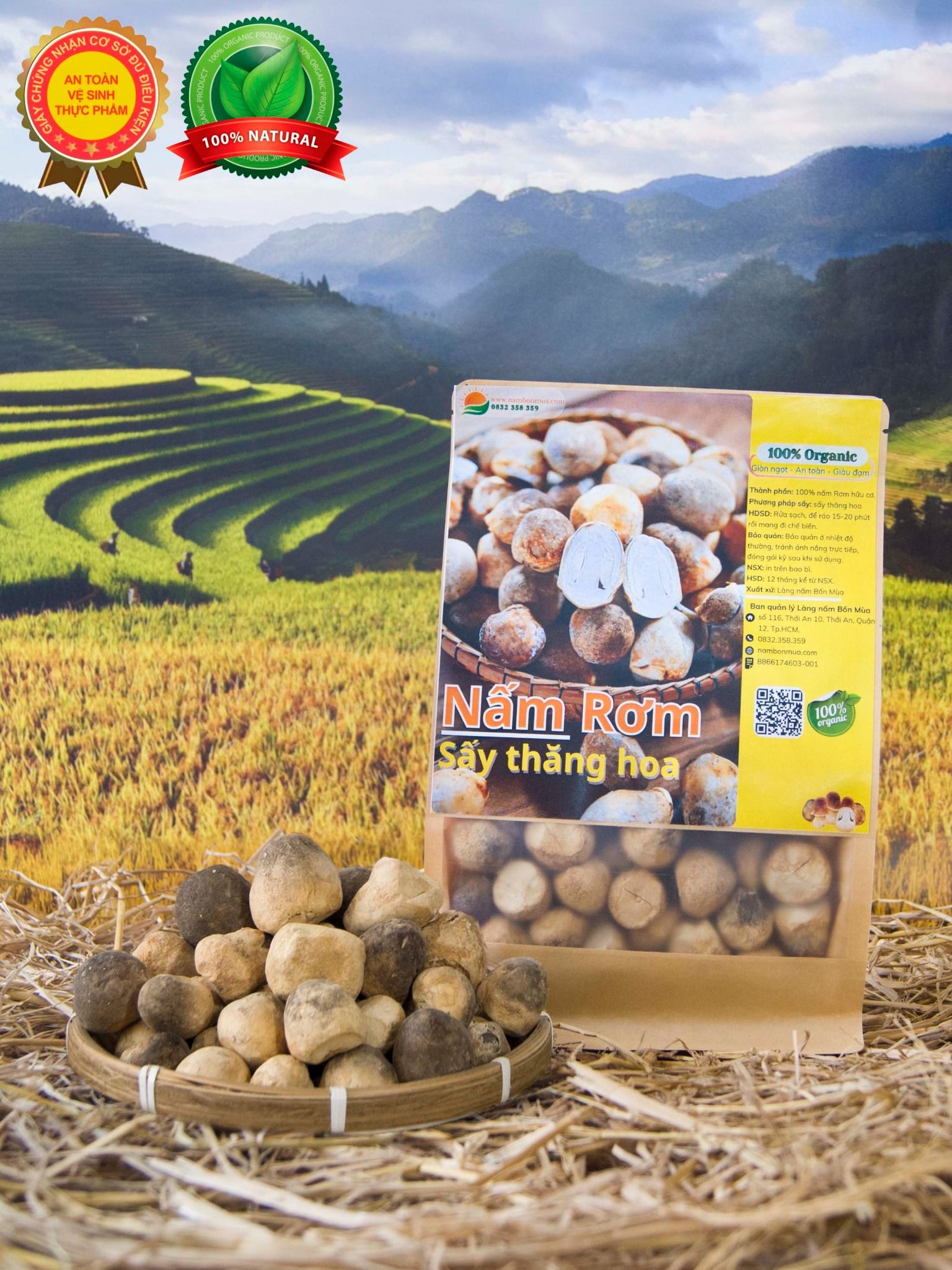 Nấm Rơm Sấy Thăng Hoa - Cao Cấp