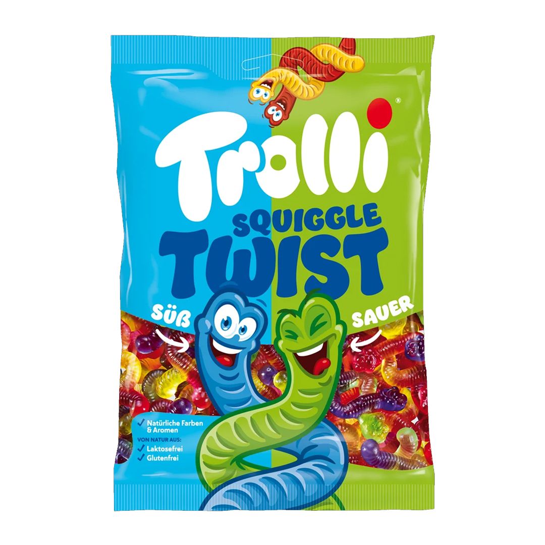  NH Kẹo dẻo hình sâu sinh đôi Trolli Squiggles Twist 100g (24) 