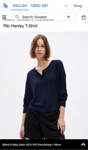  Áo Henley GAP dư xịn (G12-T3T) ĐK 