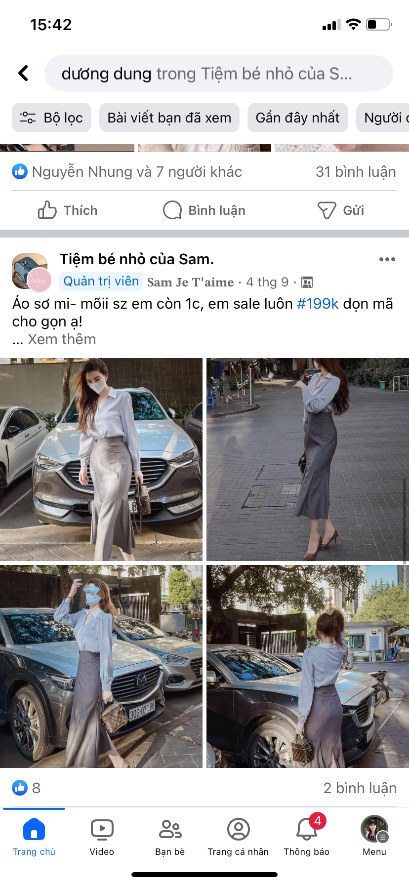  Sơ mi lụa ngọc trai xanh 