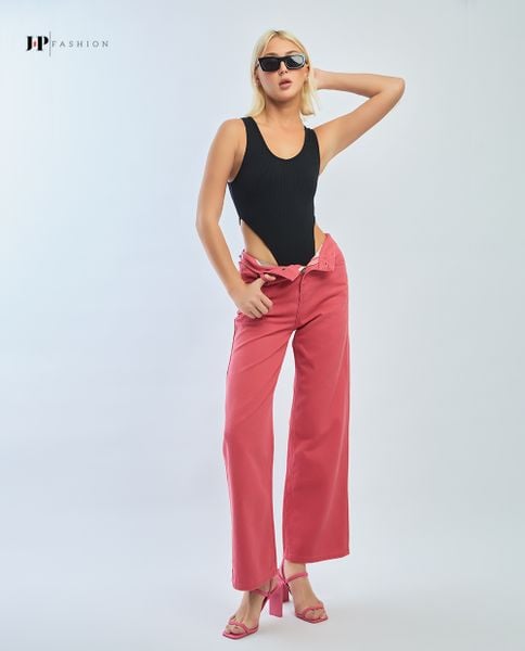 bodysuit thun gân màu đen