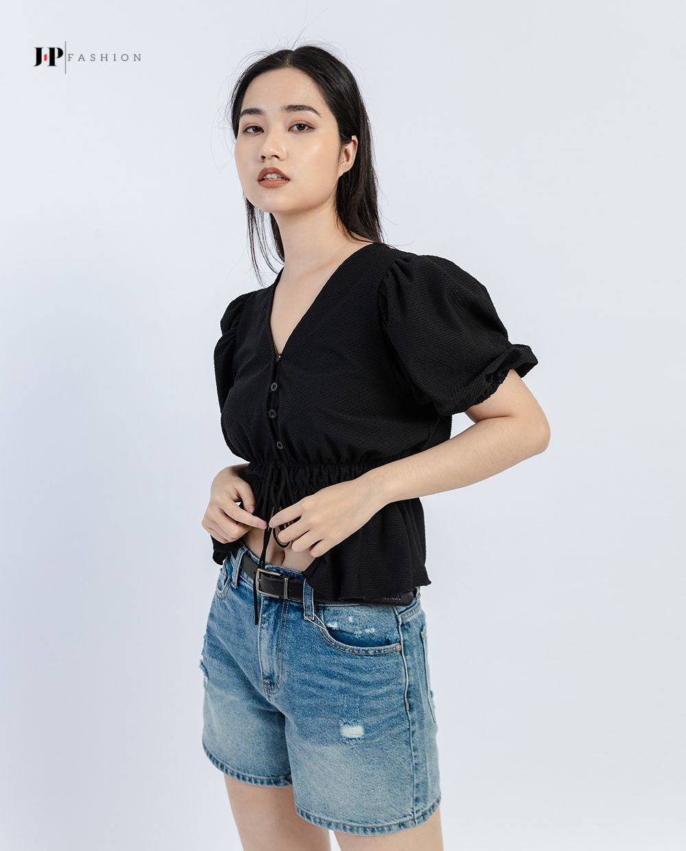 Áo thun kiểu tay bồng thiết kê phối nút 10207272