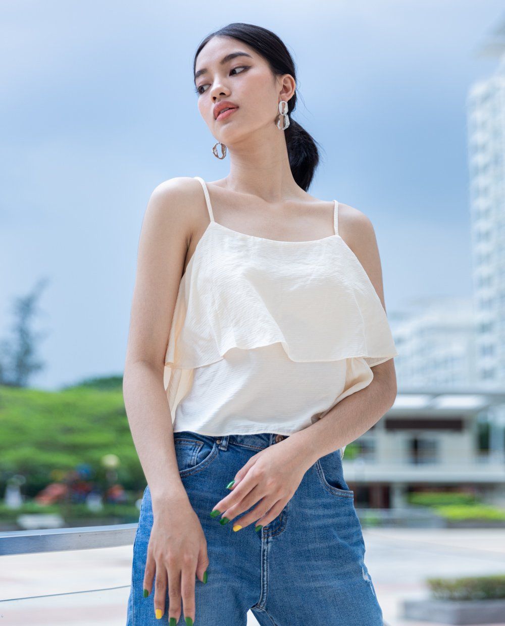 Áo sơ mi dây kiểu 10507282