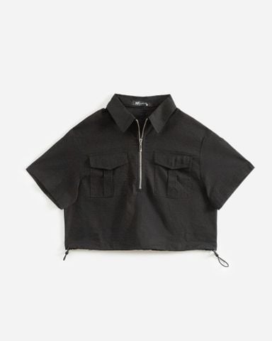 Áo Sơ Mi Croptop Dây Rút Eo 10611758