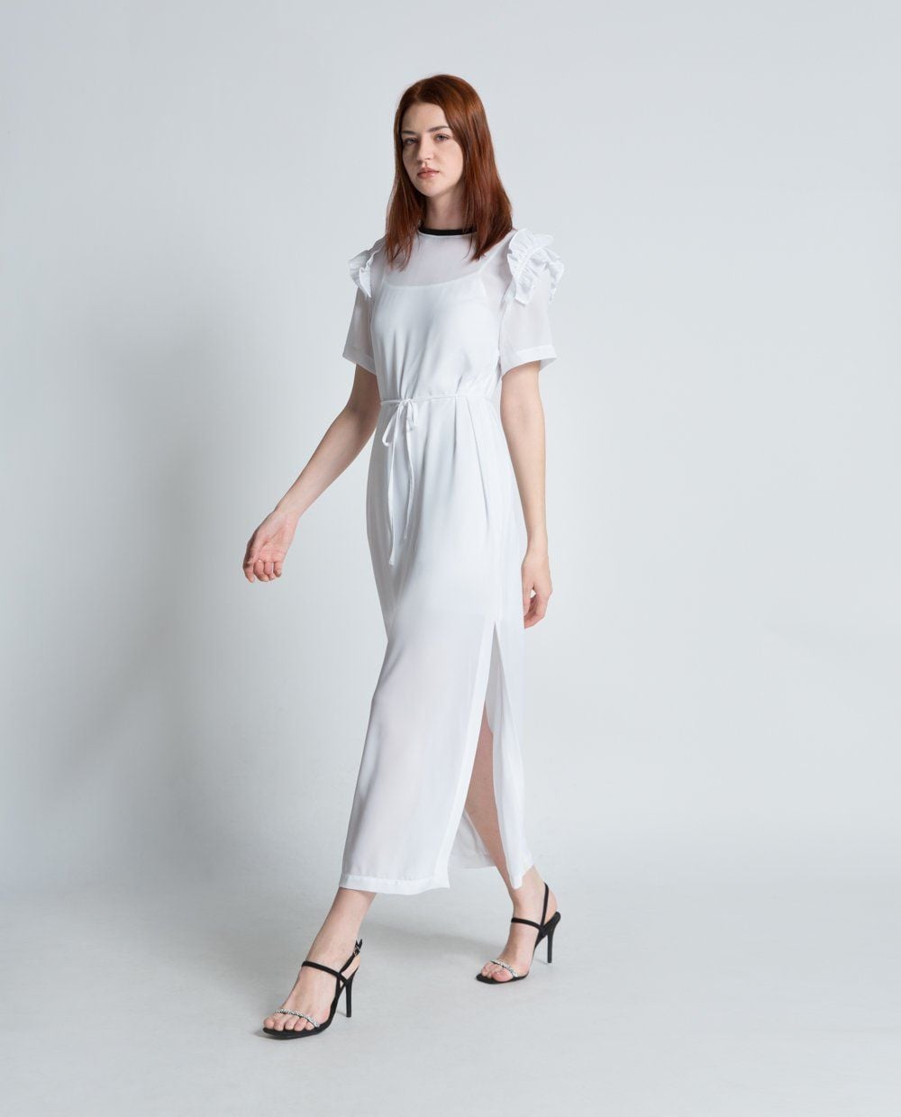 Đầm kiểu xẻ tà ngắn tay 11007027