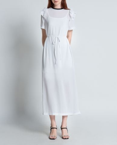 Đầm kiểu xẻ tà ngắn tay 11007027