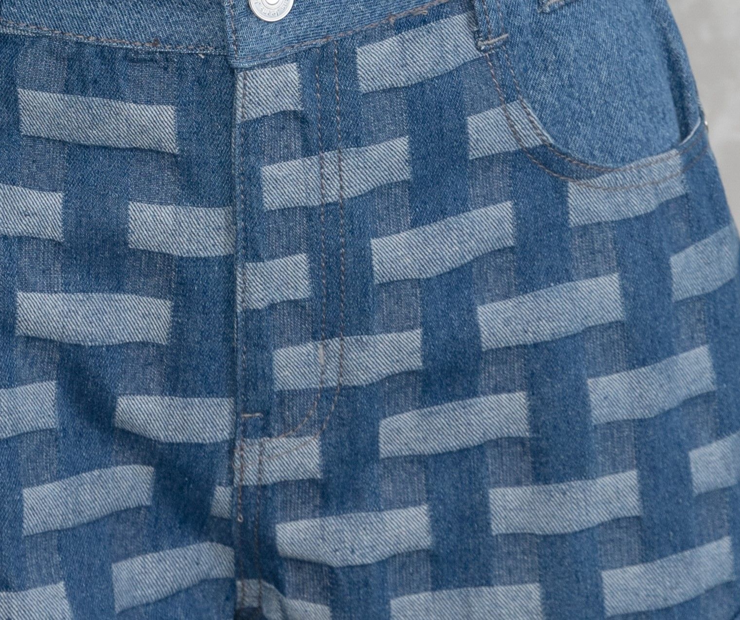 Quần Short Jean Kẻ Sọc 15009672