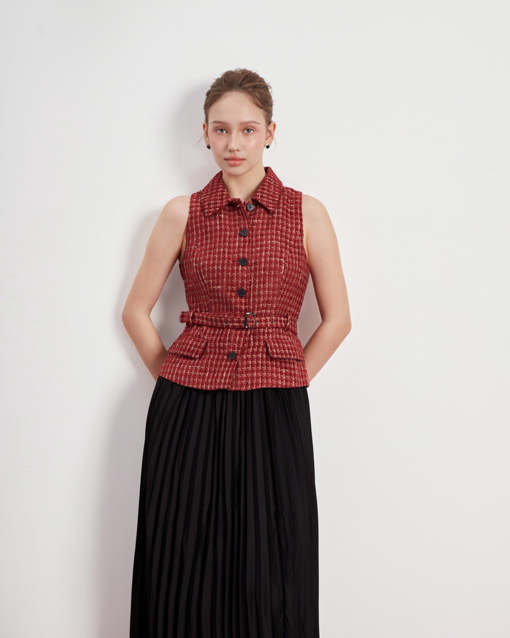 Áo Kiểu Tweed Đỏ 10611456