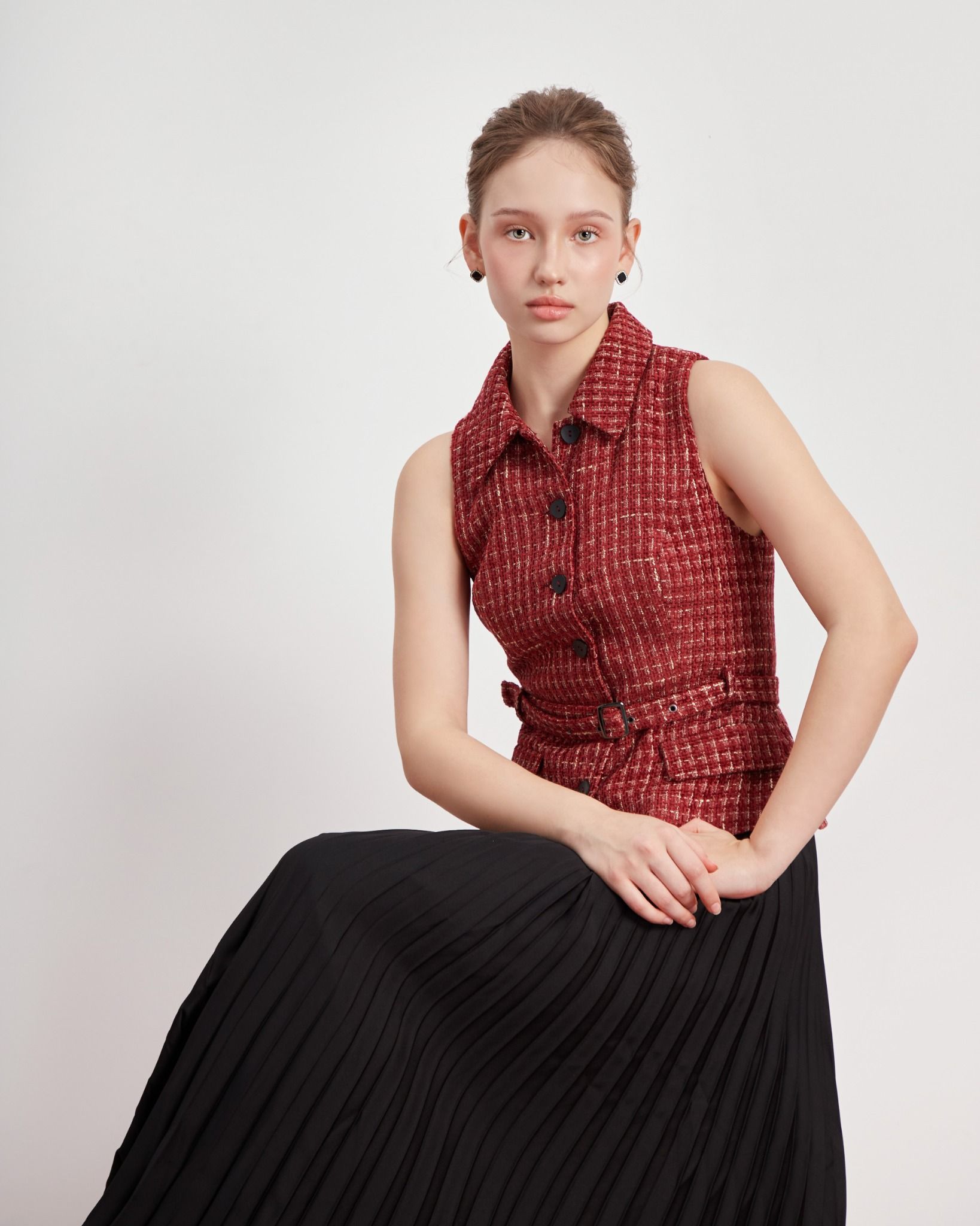 Áo Kiểu Tweed Đỏ 10611456