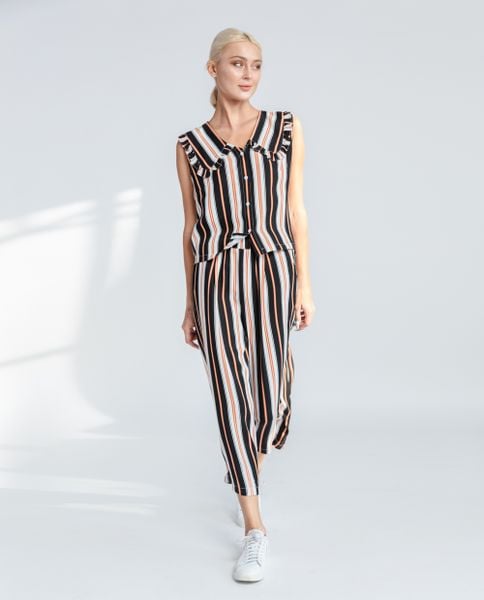 color_ Trắng sọc đen + cam