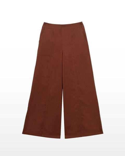 quần kaki ống rộng màu nâu