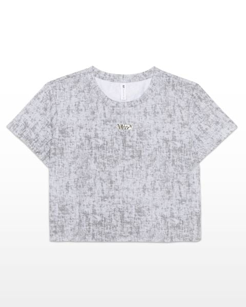 áo thun croptop họa tiết màu xám