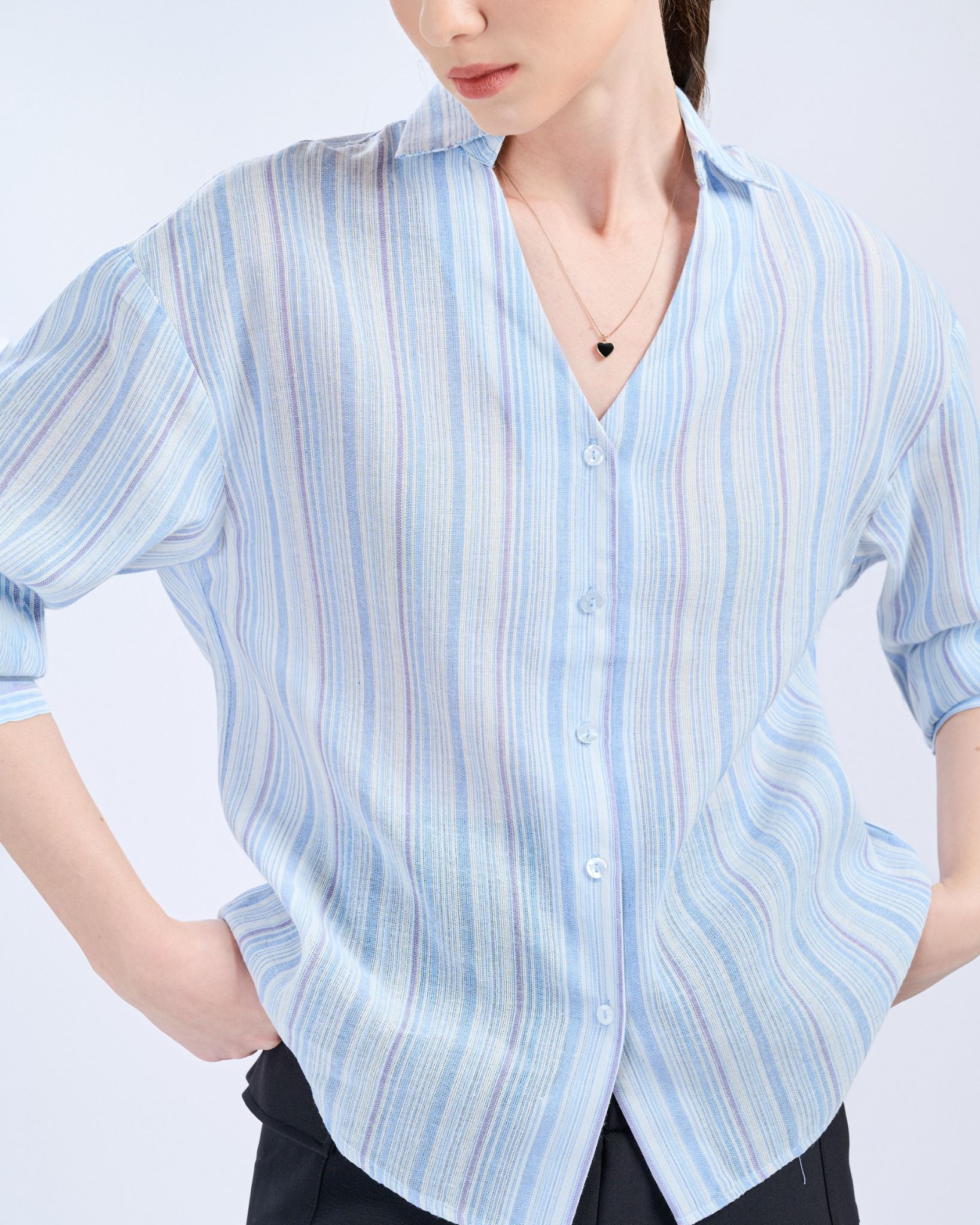 Sơ Mi Sọc Tay Dài 10611426