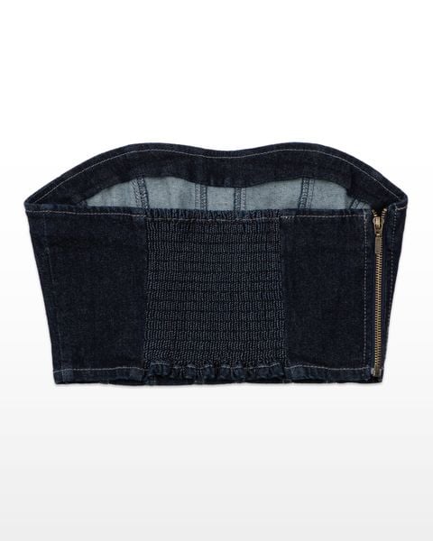 áo corset jean nữ màu xanh đen