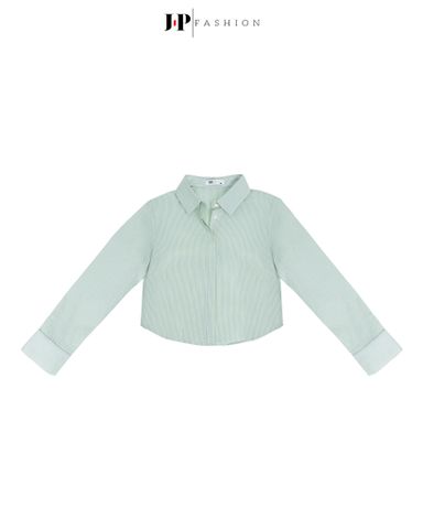 Sơ Mi Sọc Croptop Tay Dài 10611348