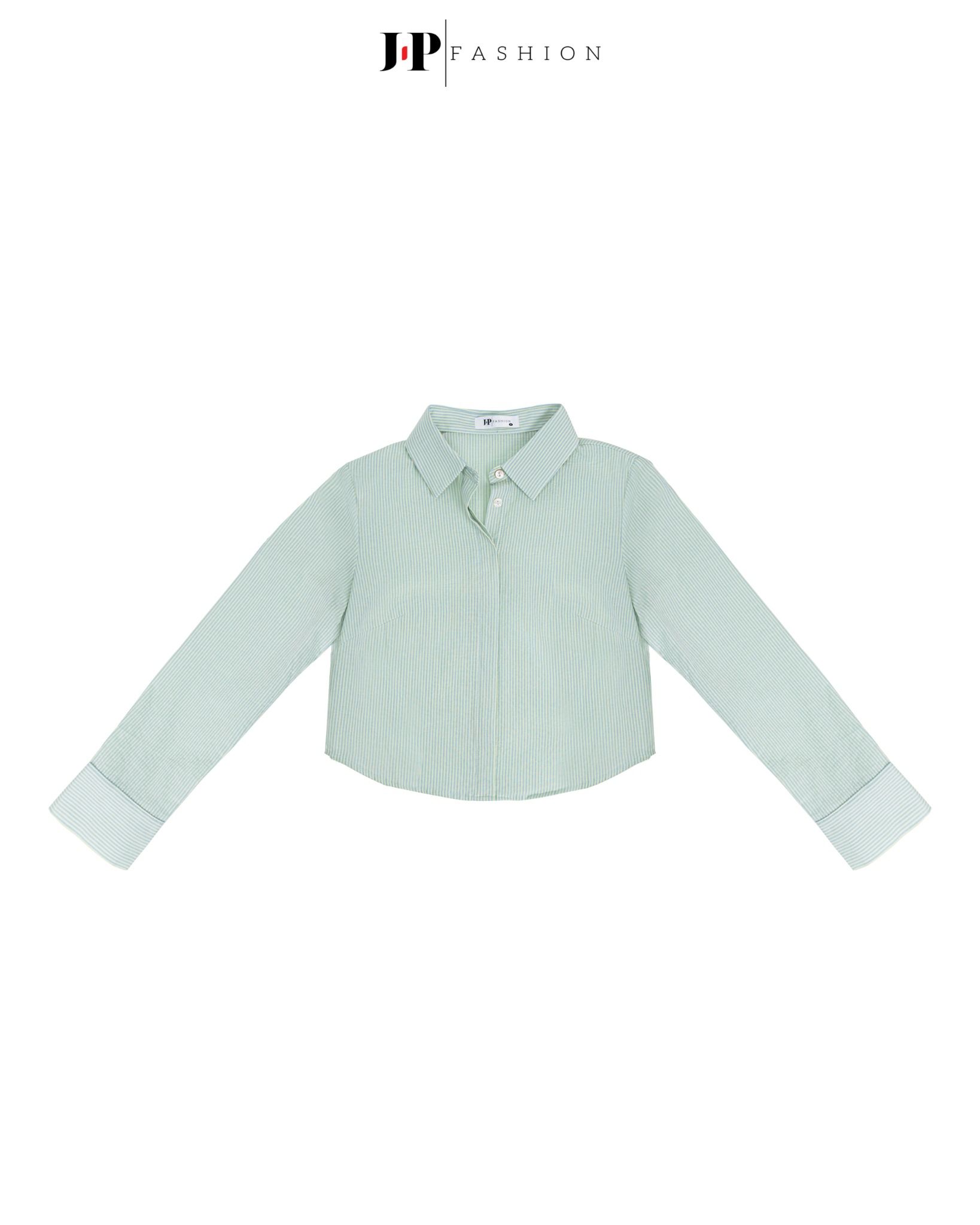Sơ Mi Sọc Croptop Tay Dài 10611348