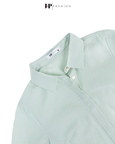 Sơ Mi Sọc Croptop Tay Dài 10611348
