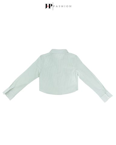 Sơ Mi Sọc Croptop Tay Dài 10611348
