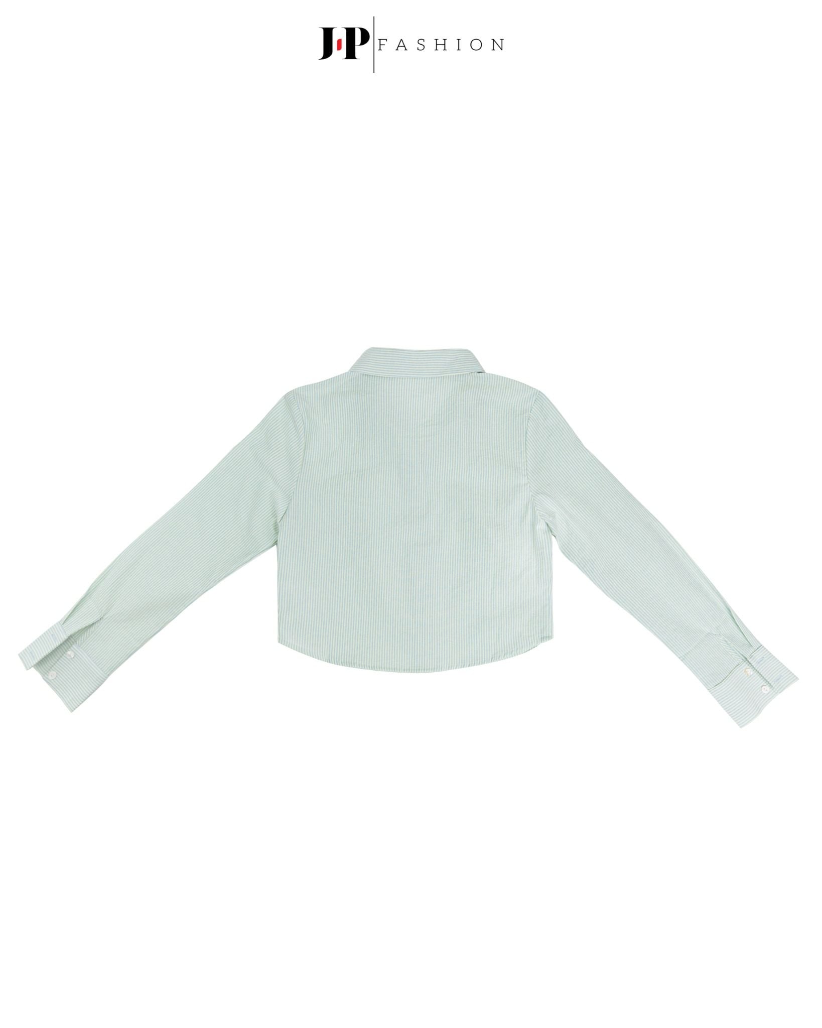 Sơ Mi Sọc Croptop Tay Dài 10611348