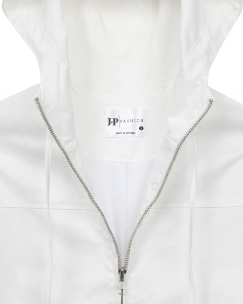 áo khoác nón dù màu trắng