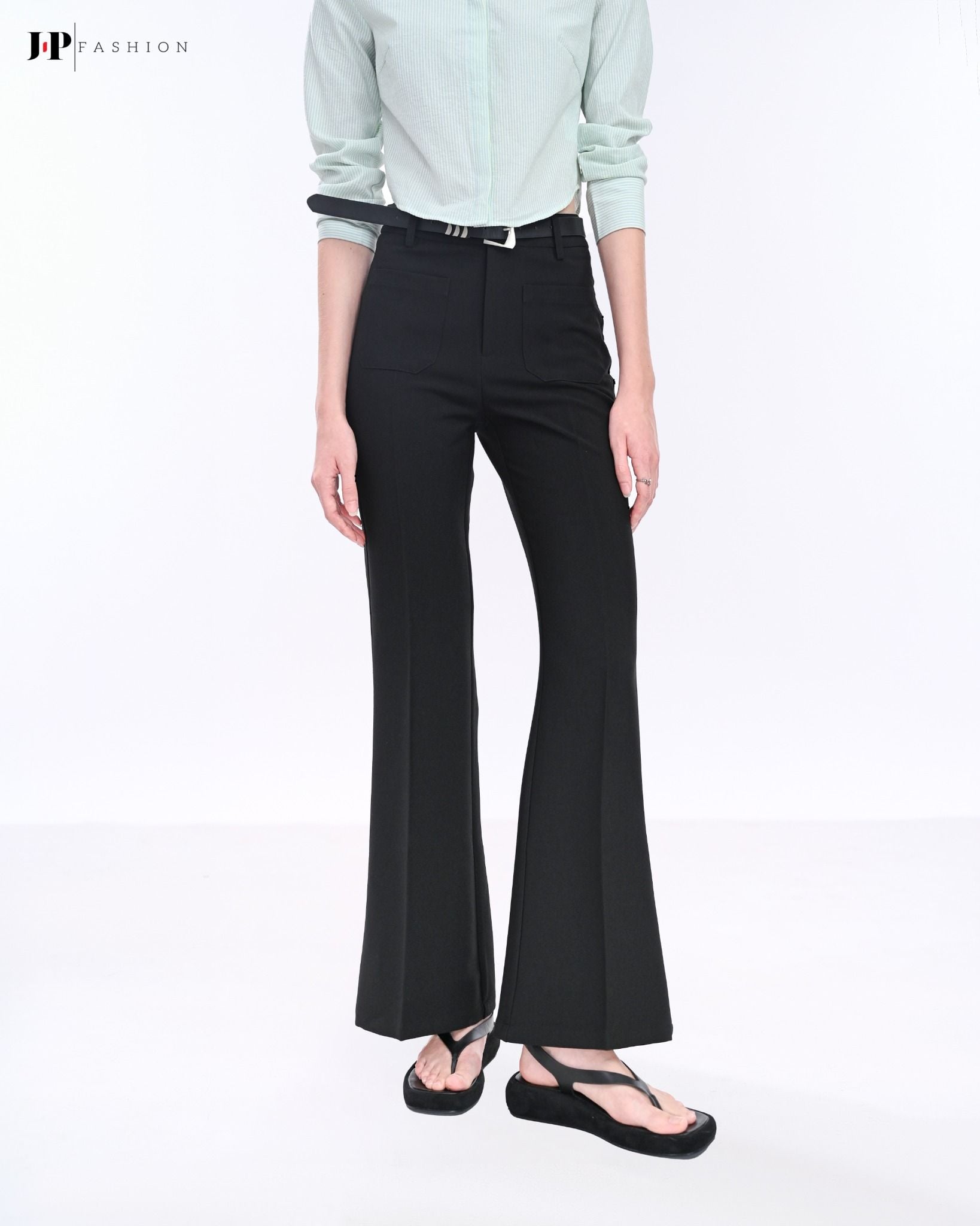 Sơ Mi Sọc Croptop Tay Dài 10611348