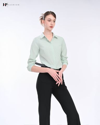 Sơ Mi Sọc Croptop Tay Dài 10611348