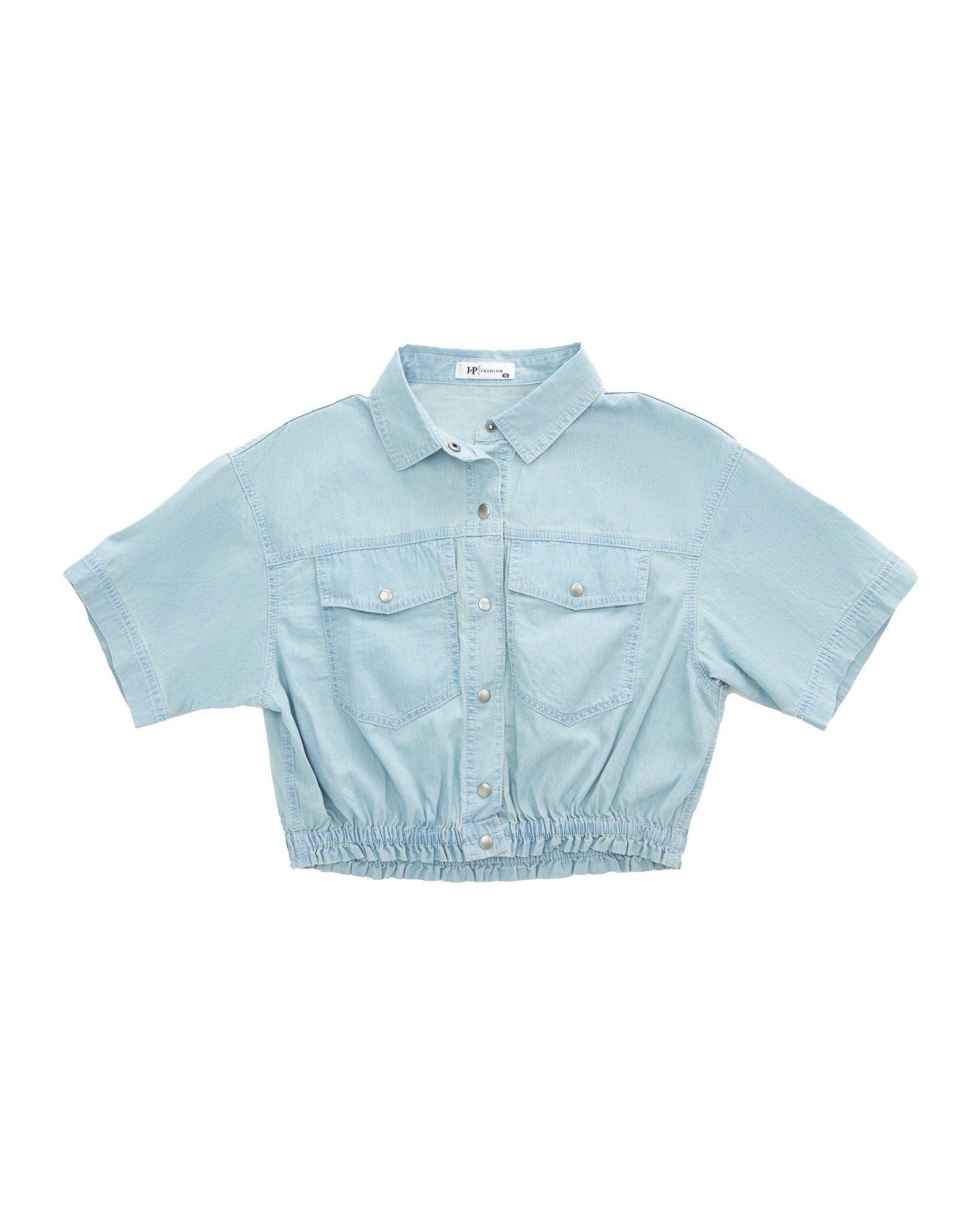 Sơ Mi Croptop Jean Chiết Eo 10611379