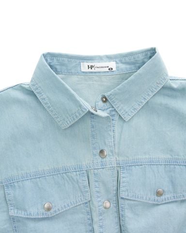 Sơ Mi Croptop Jean Chiết Eo 10611379