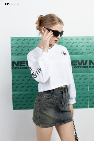 Thun croptop dài tay