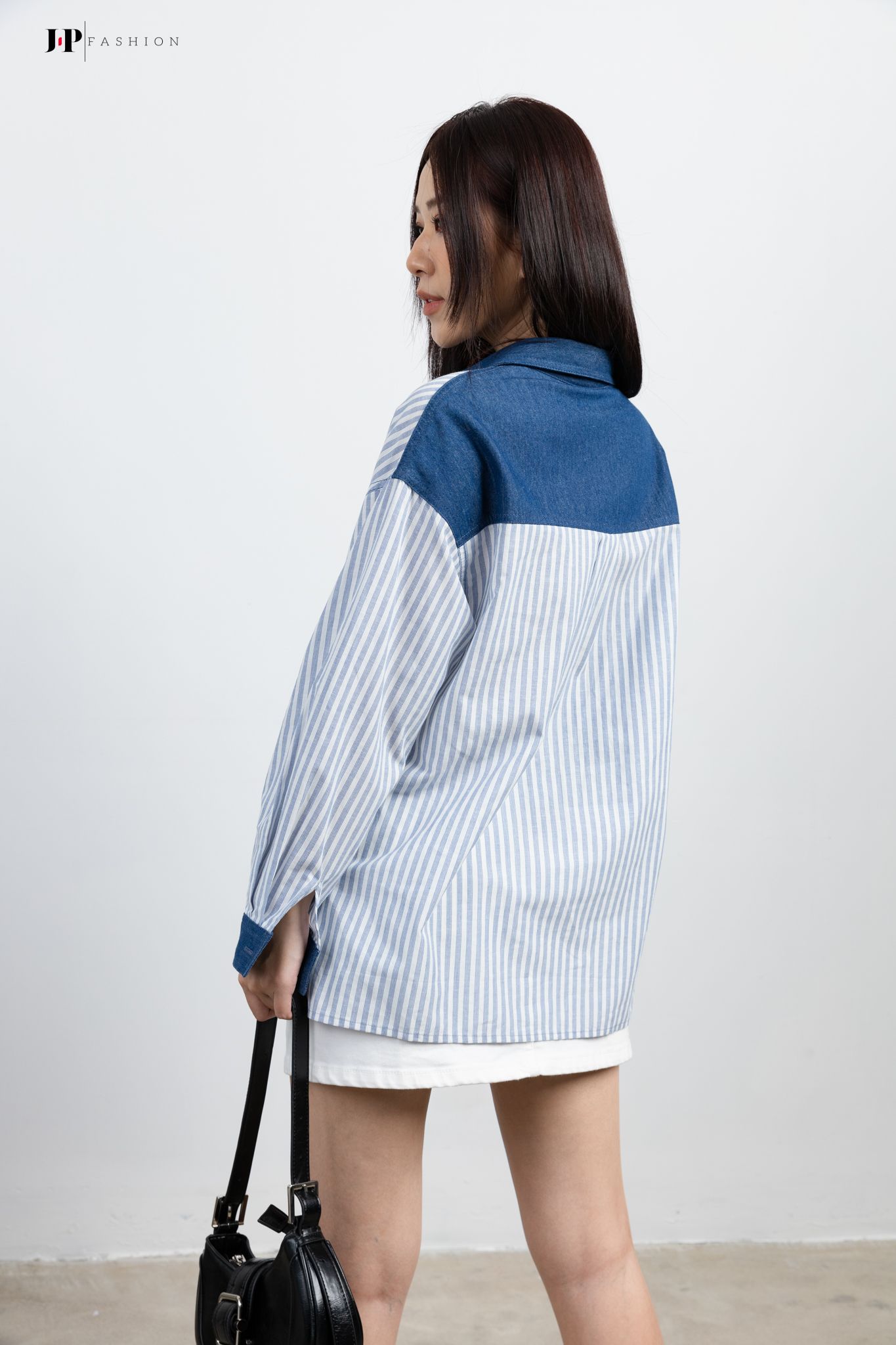 Sơ mi form rộng dài tay