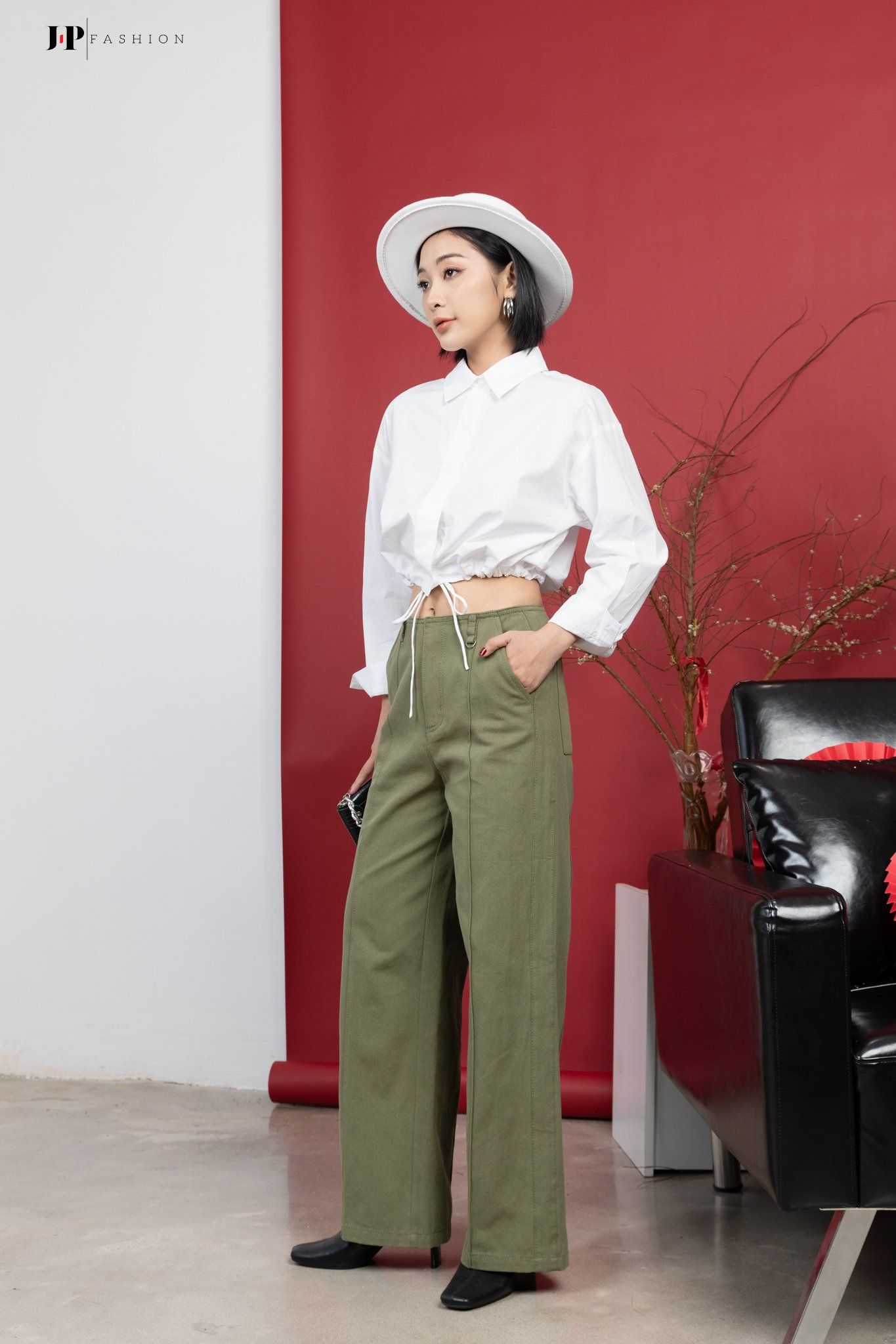 Sơ mi croptop dài tay