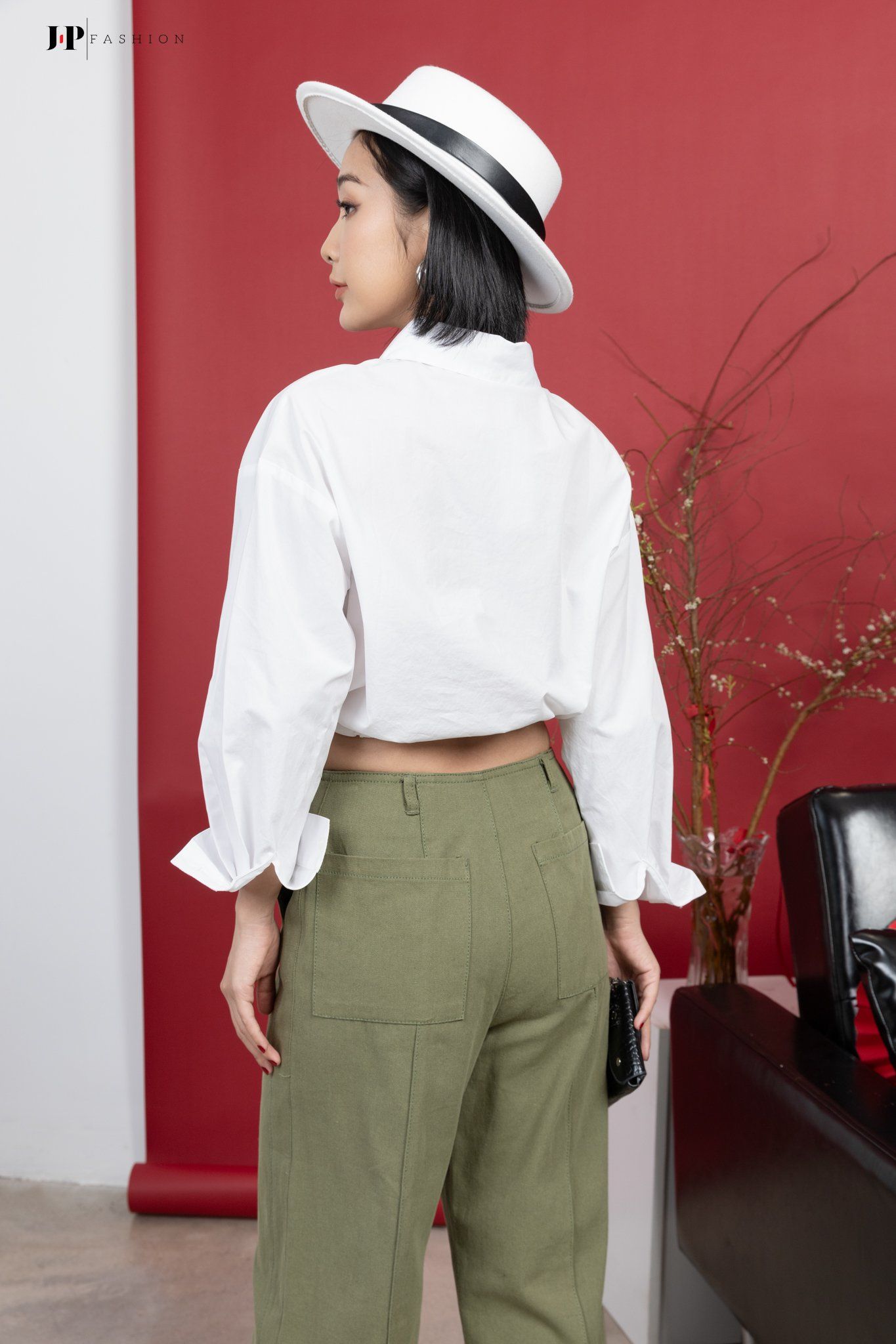 Sơ mi croptop dài tay