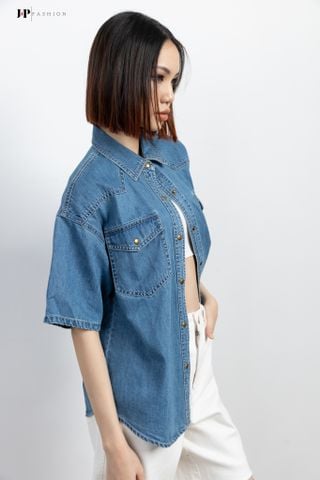 Sơ mi form rộng ngắn tay