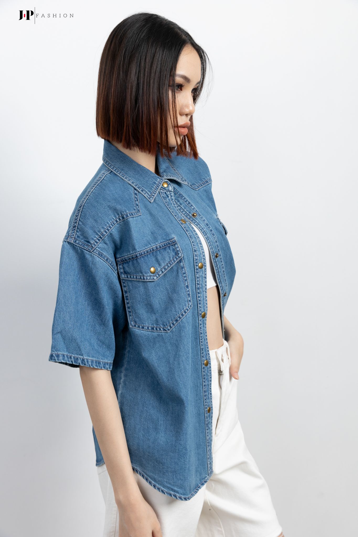 Sơ mi form rộng ngắn tay