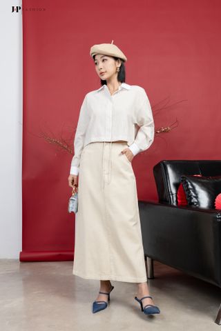 Sơ mi croptop dài tay