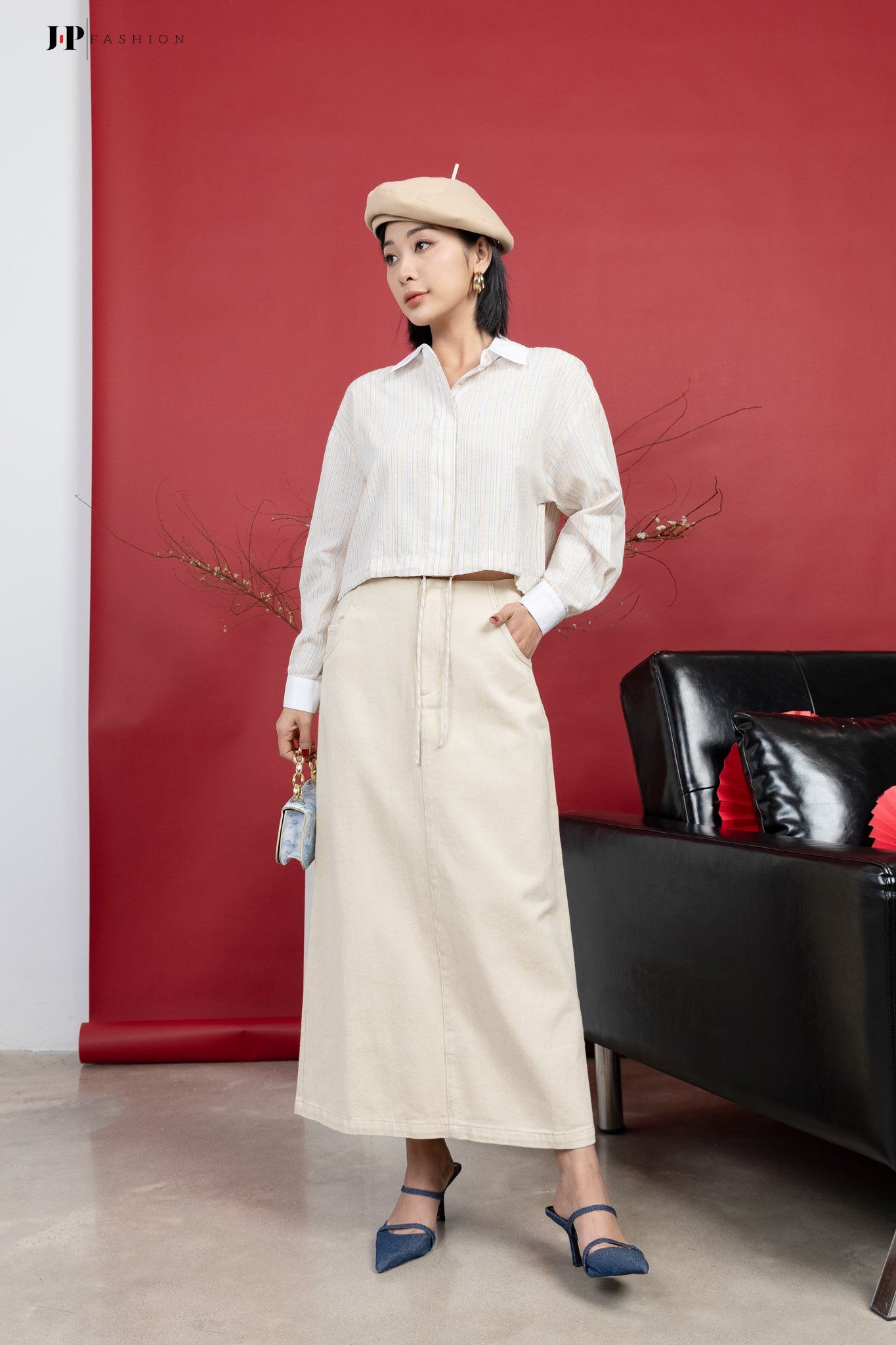 Sơ mi croptop dài tay