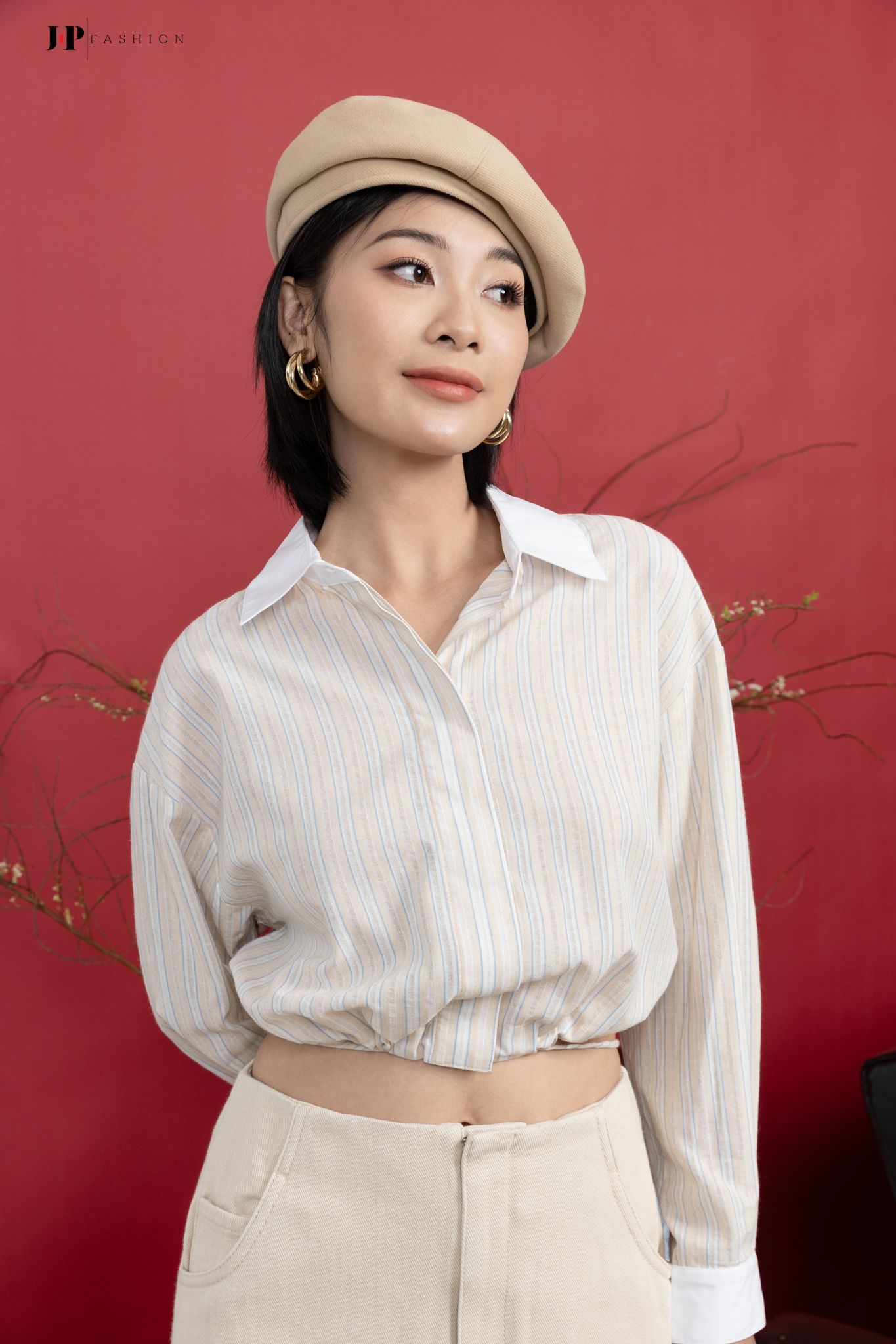 Sơ mi croptop dài tay