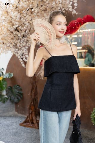 Áo tweed kiểu hai dây