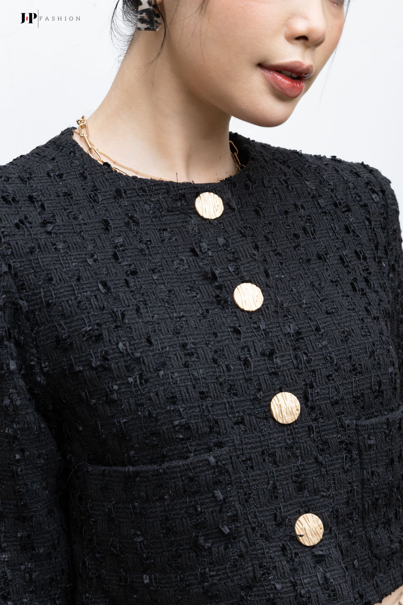 Áo khoác tweed dài tay