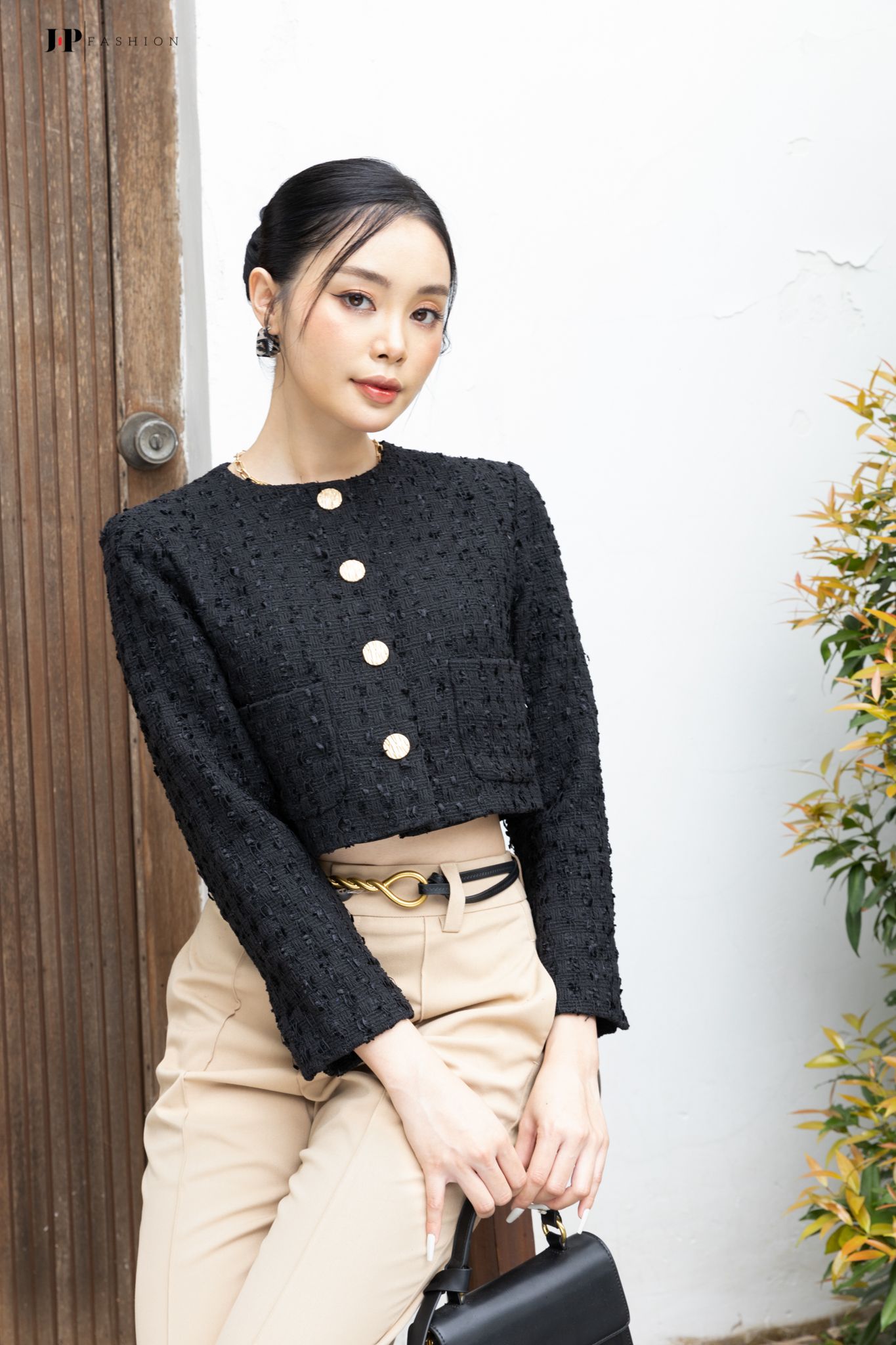 Áo khoác tweed dài tay