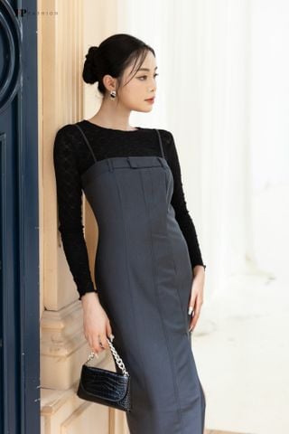 Đầm Dây Xẻ Tà Phối Belt Ngực 12209302