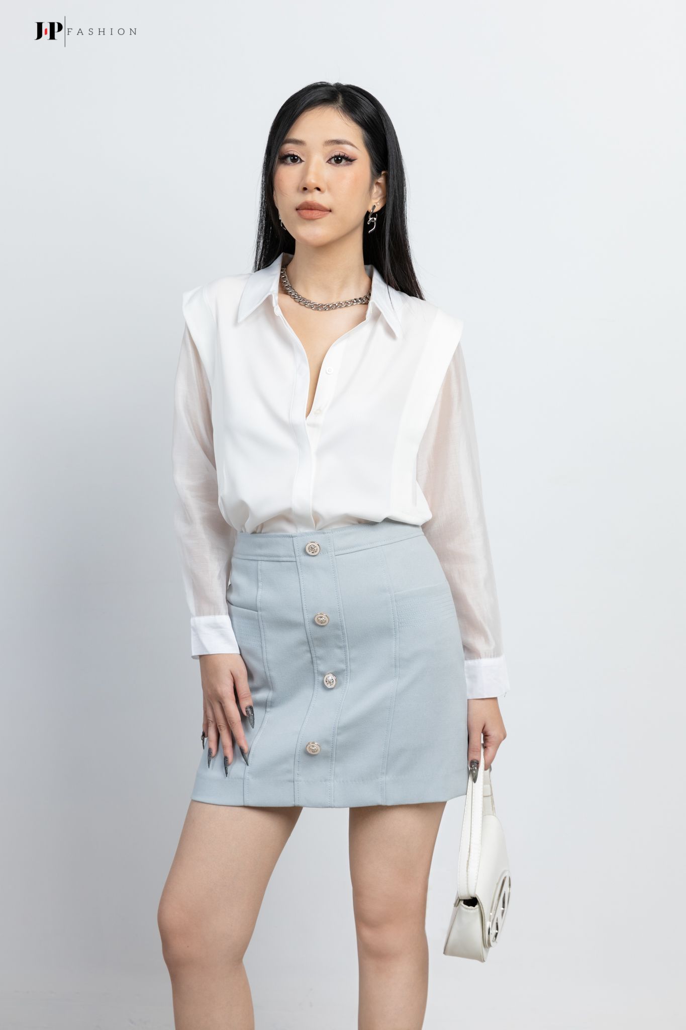 Sơ mi lụa dài tay