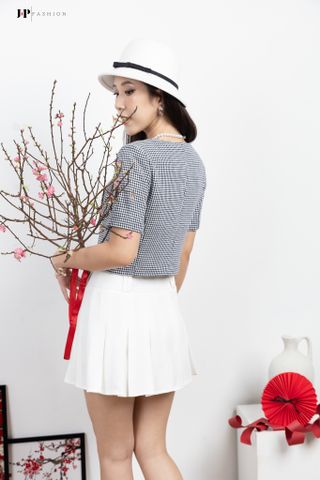 Sơ mi croptop ngắn tay