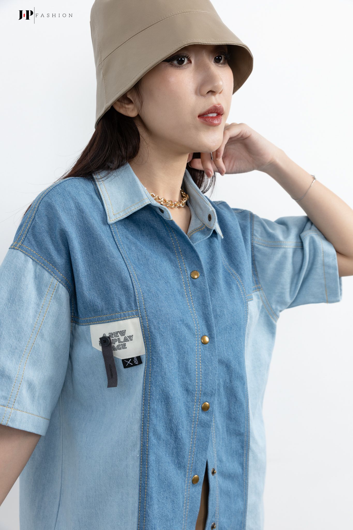 Sơ mi form rộng ngắn tay